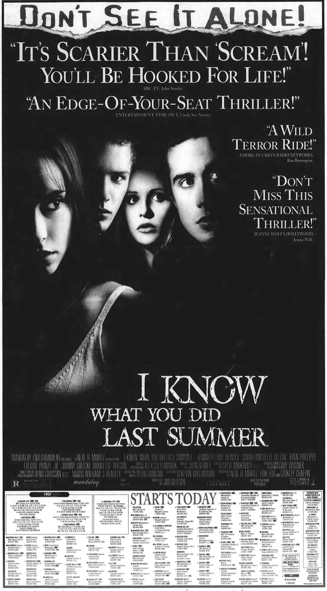 Fear Flashbacks! – I KNOW WHAT YOU DID LAST SUMMER debuts in theaters ...